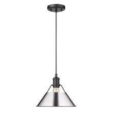  3306-M BLK-CH - Orwell 10" Wide Medium Pendant in Matte Black with Chrome